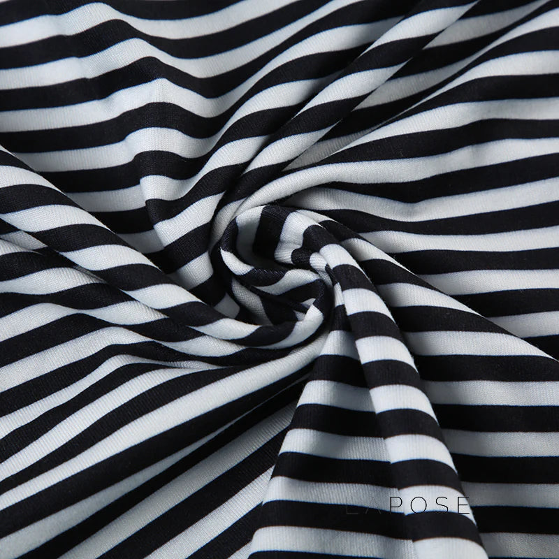 Lauren Striped Long Sleeve Crop Top