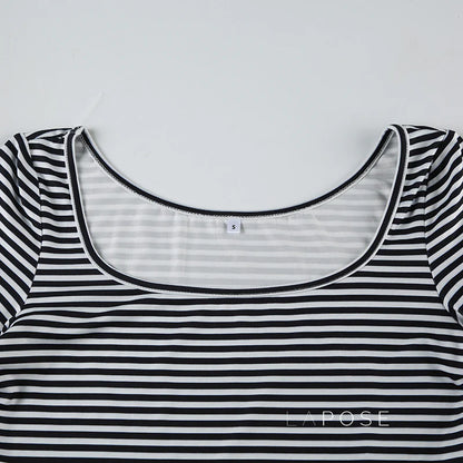 Lauren Striped Long Sleeve Crop Top