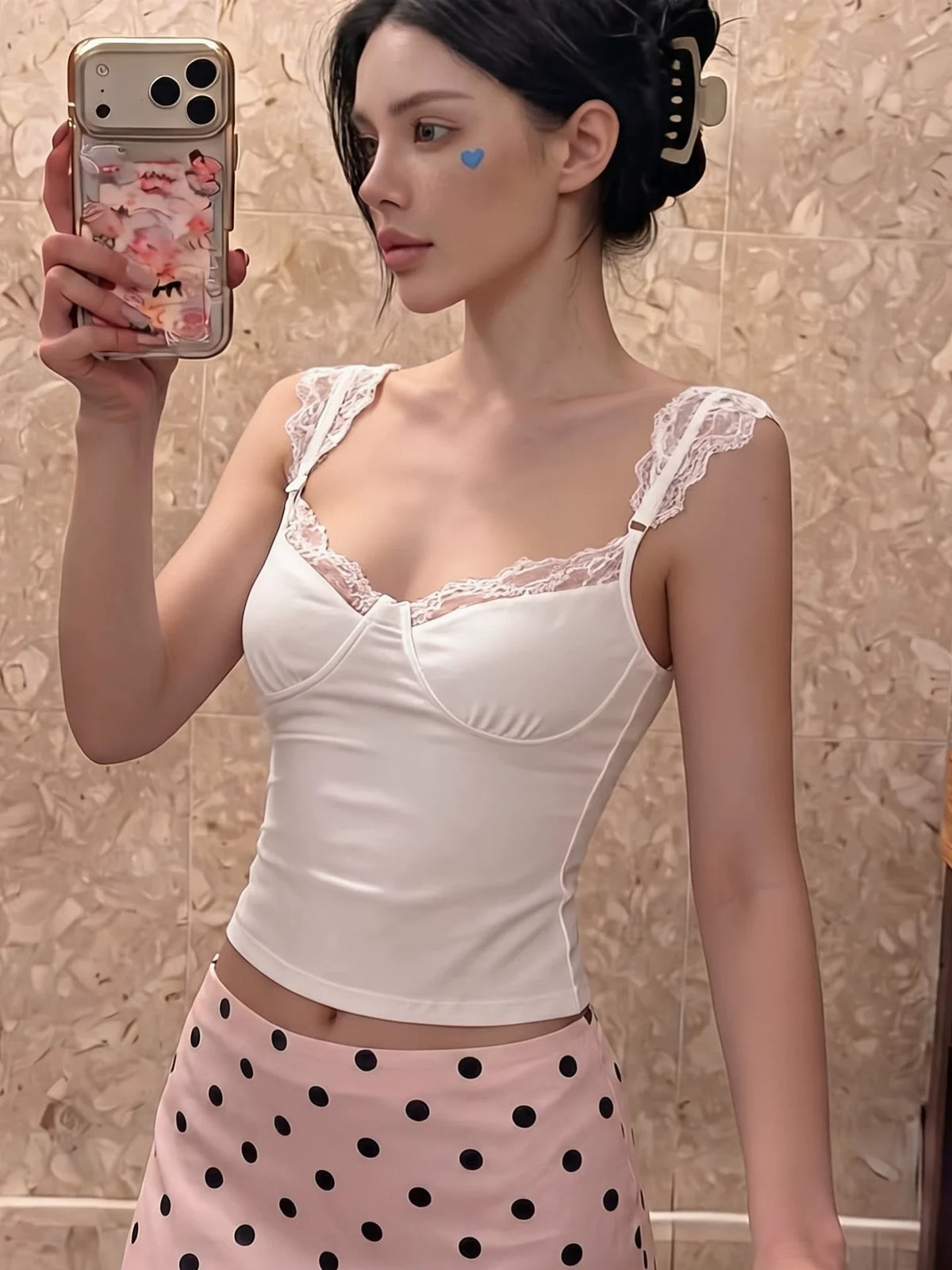 Leia Lace Trim Corset Camisole