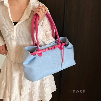 Leiana Colorblock Denim Tote