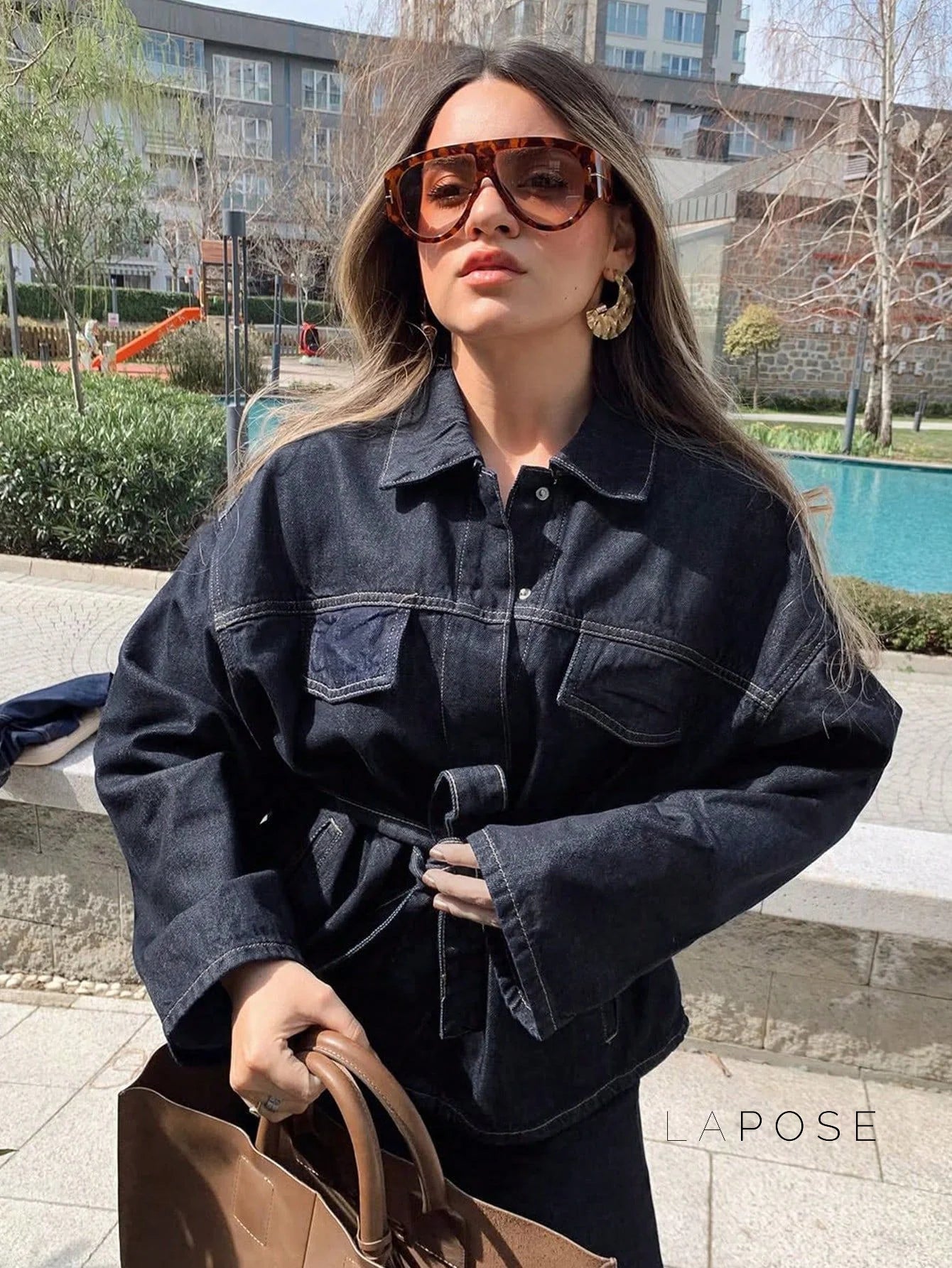 Lexie Belted Denim Jacket