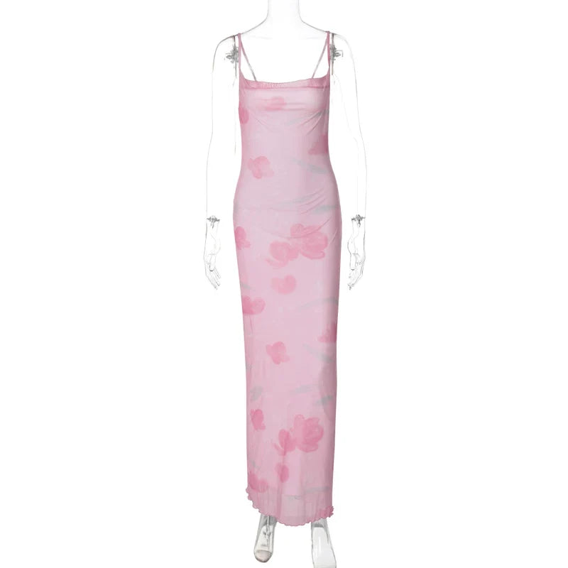 Liesl Floral Mesh Maxi Dress