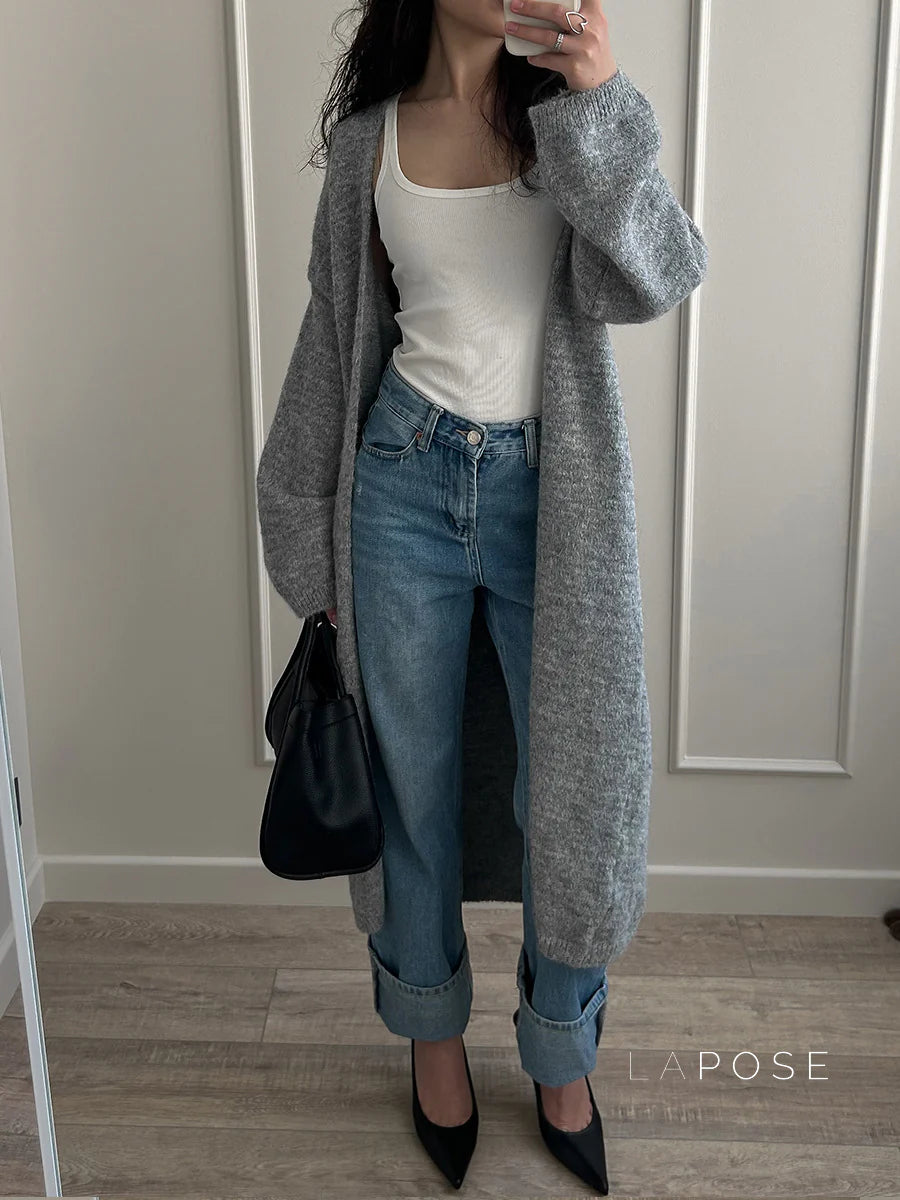 Lily Cozy Knit Dress & Long Cardigan Set