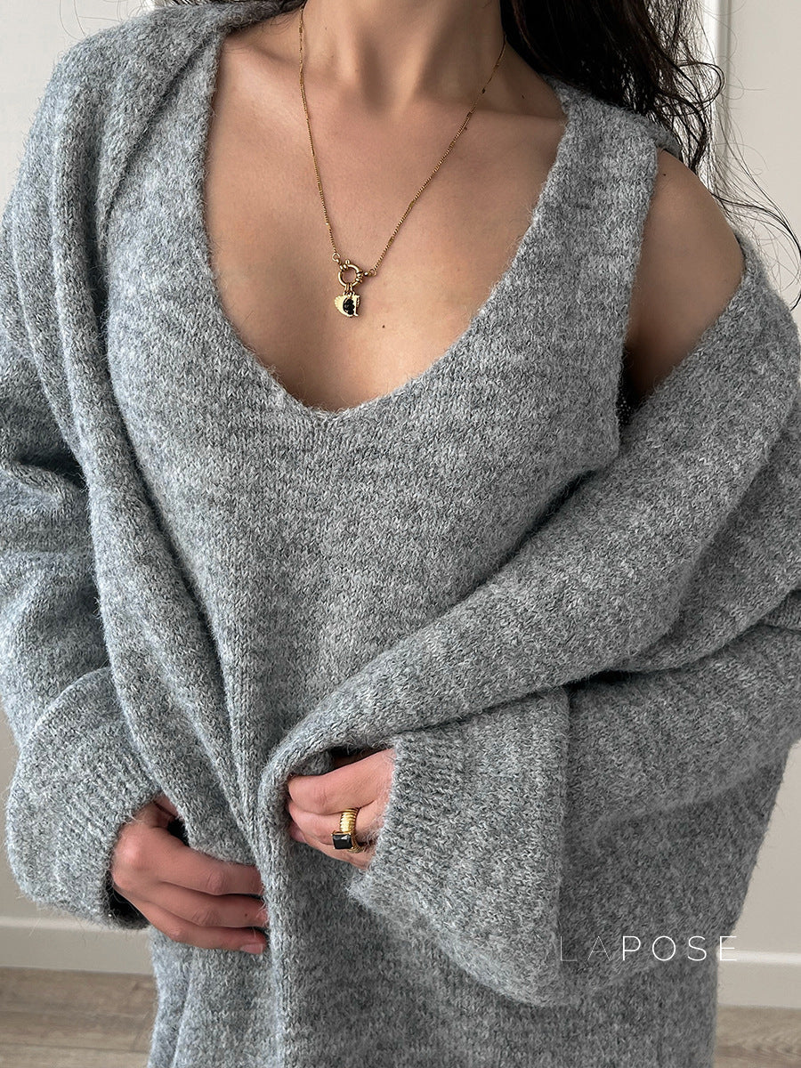 Lily Cozy Knit Dress & Long Cardigan Set