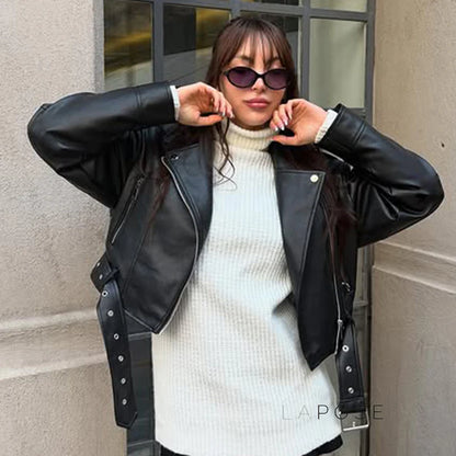 Lilyann Faux Leather Moto Jacket