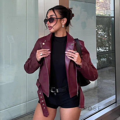 Lilyann Faux Leather Moto Jacket