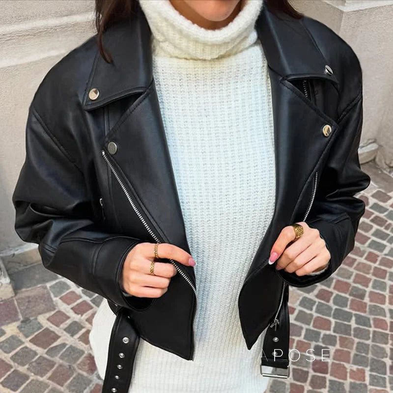 Lilyann Faux Leather Moto Jacket