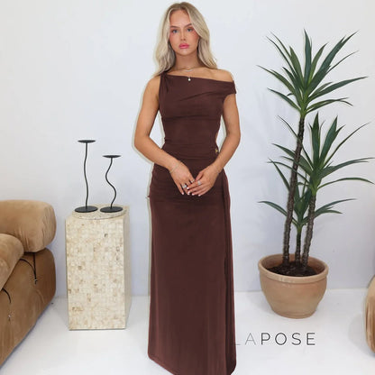 Maahi One-Shoulder Slit Maxi Dress