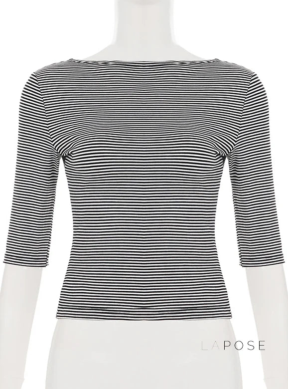 Macie Contrast Stripe Knit Top