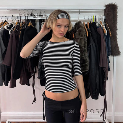 Macie Contrast Stripe Knit Top