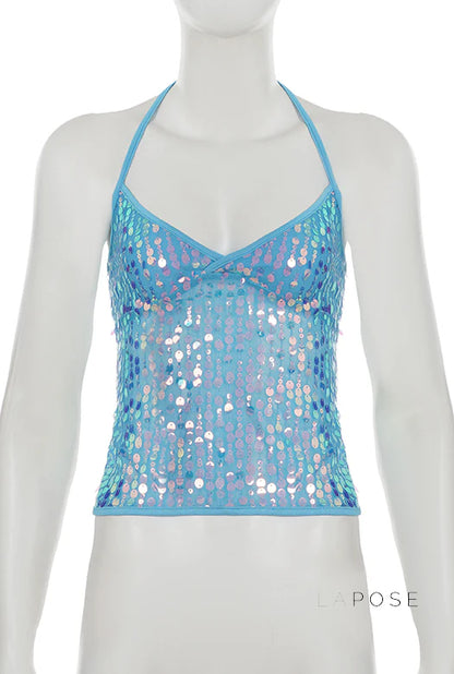 Maddalyn Sequin Strap Top