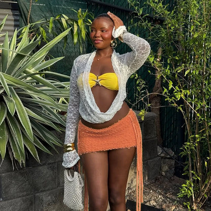 Mae Tassel Knit Mini Skirt