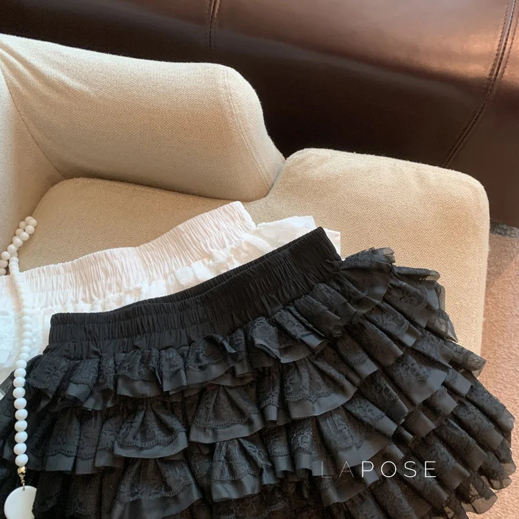 Maeleigh Lace Tiered Mini Skirt