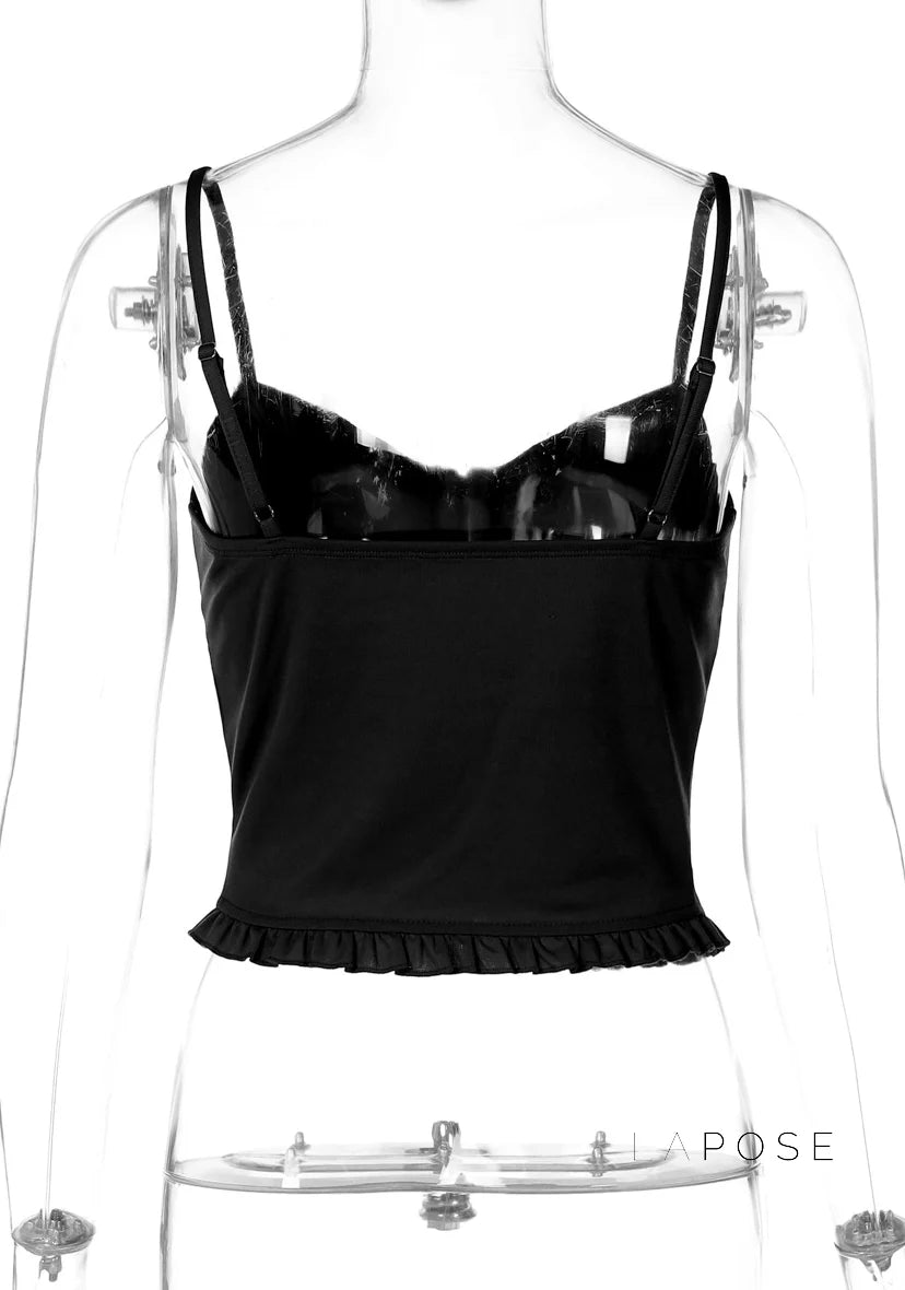 Mahina Strappy Button-Front Crop Top