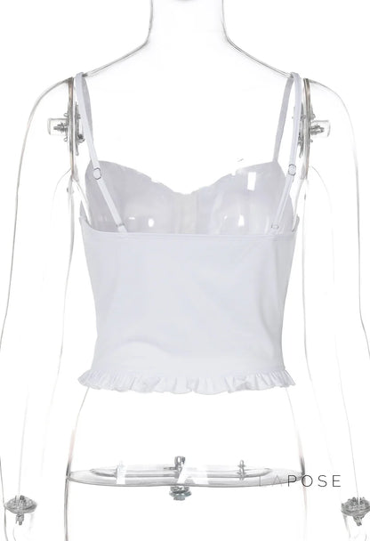 Mahina Strappy Button-Front Crop Top