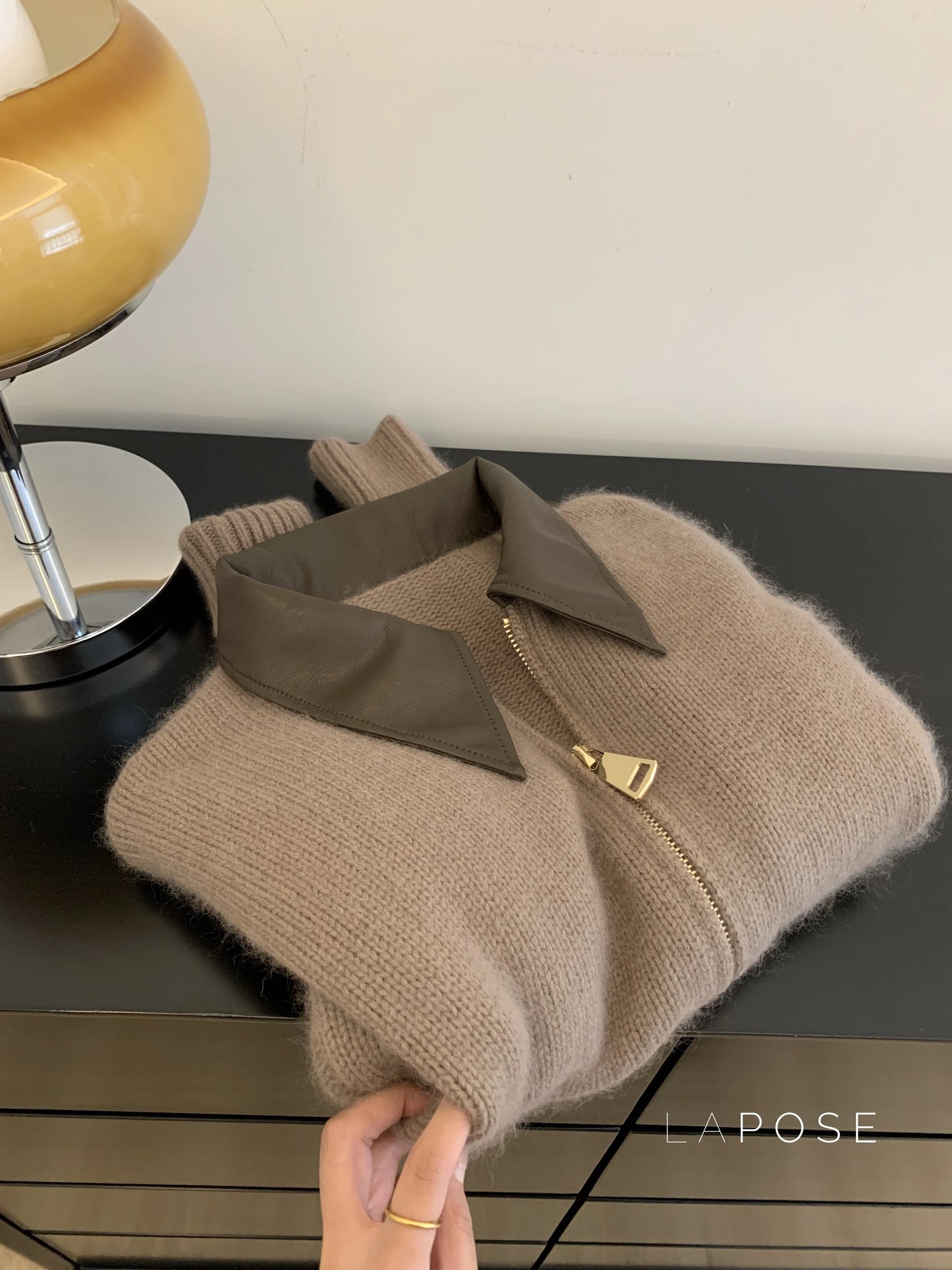 Mahogany Polo Knit Cardigan