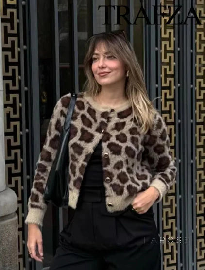 Maizie Faux Fur Leopard Cardigan
