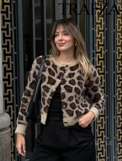 Maizie Faux Fur Leopard Cardigan