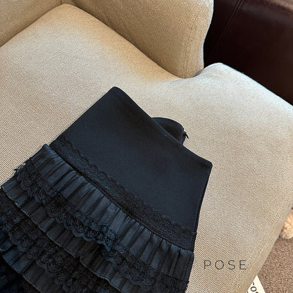 Maliah Tiered Lace Mini Skirt