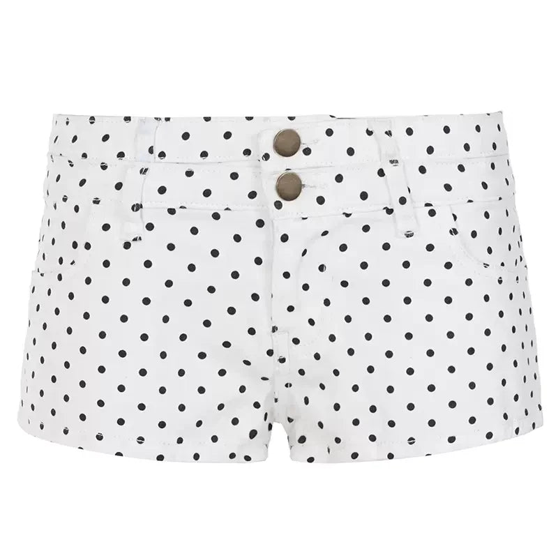 Maureen Polka Dot Denim Shorts