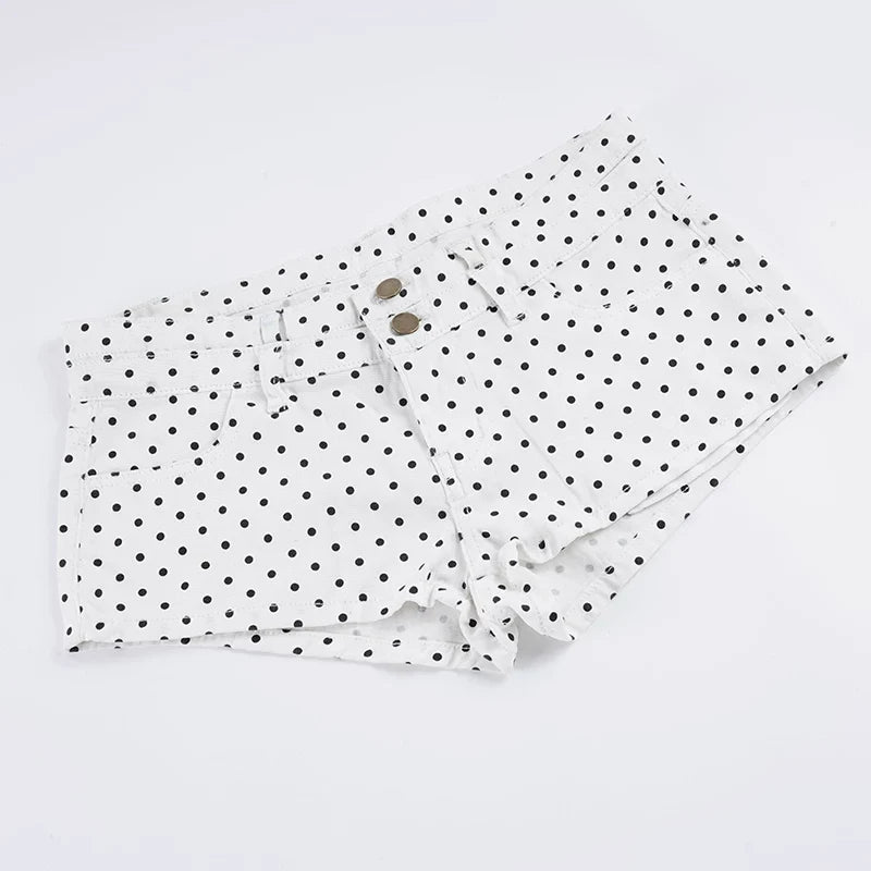 Maureen Polka Dot Denim Shorts