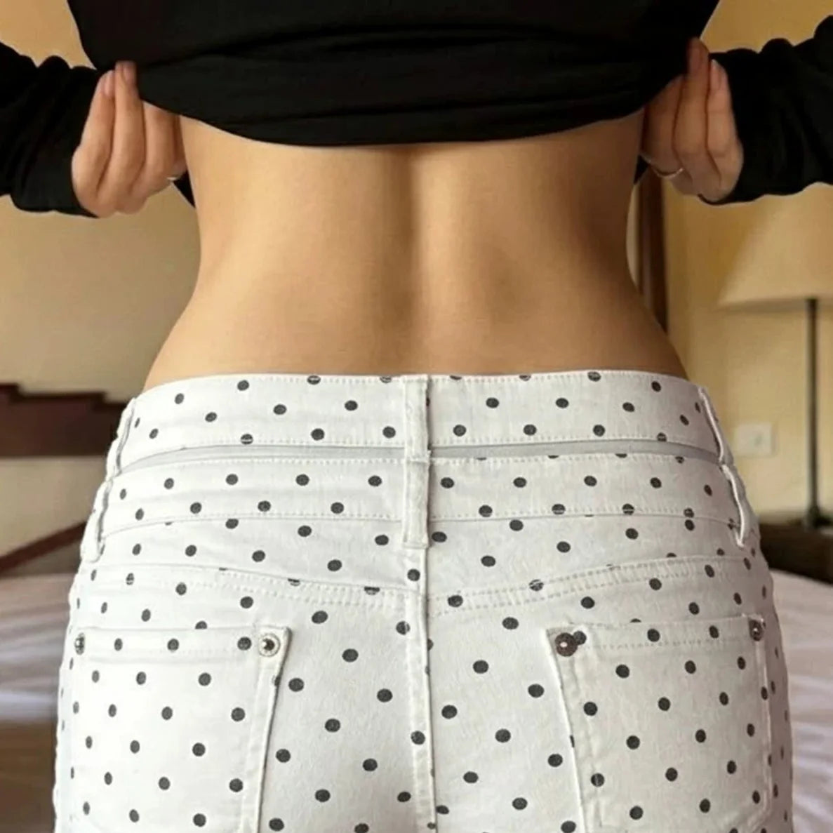 Maureen Polka Dot Denim Shorts