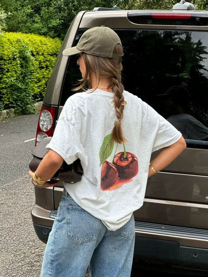Mila Cherry Graphic Oversized Tee