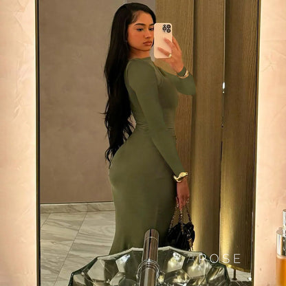 Mildred Pleated Long Sleeve Dress