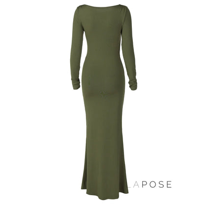 Mildred Pleated Long Sleeve Dress
