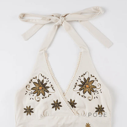 Minsa Floral Lace Halter Top