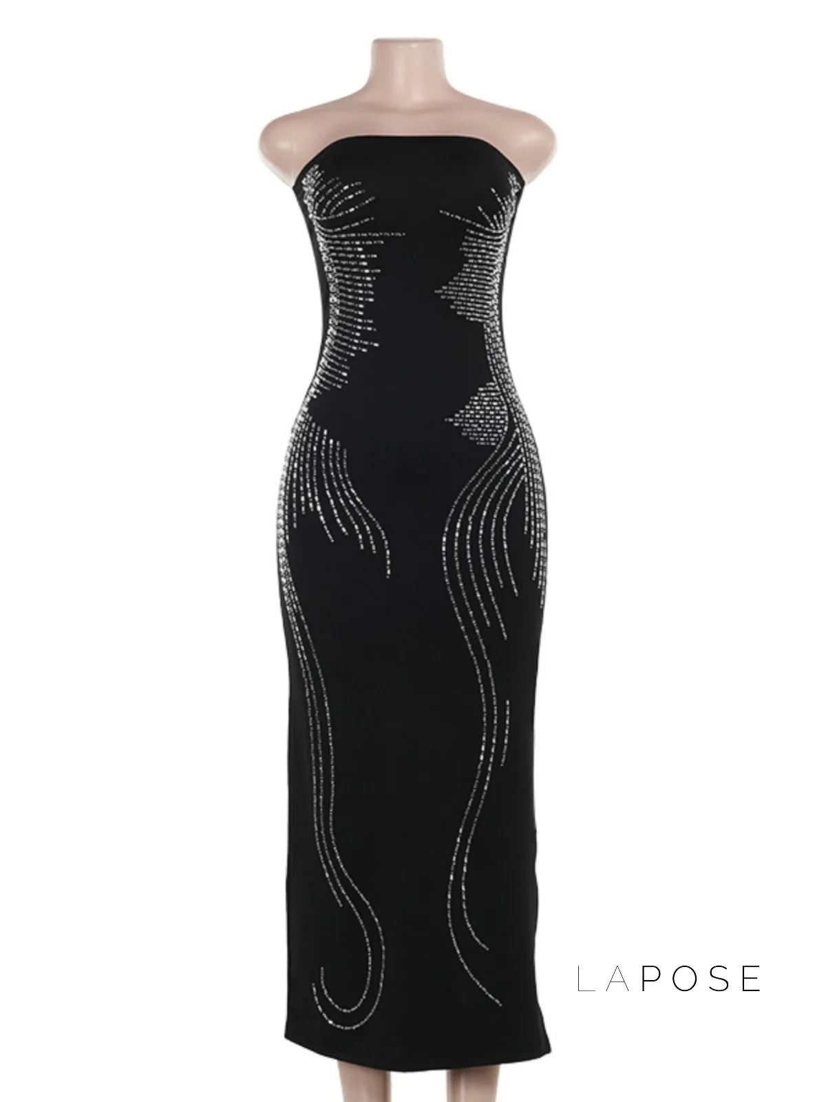 Miracle Rhinestone Slit Dress