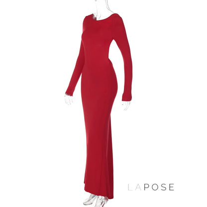 Mireille Backless Ruched Long Dress