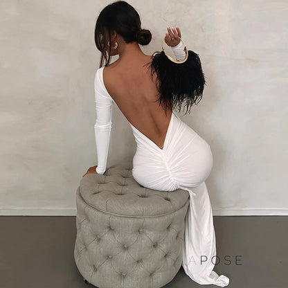 Mireille Backless Ruched Long Dress