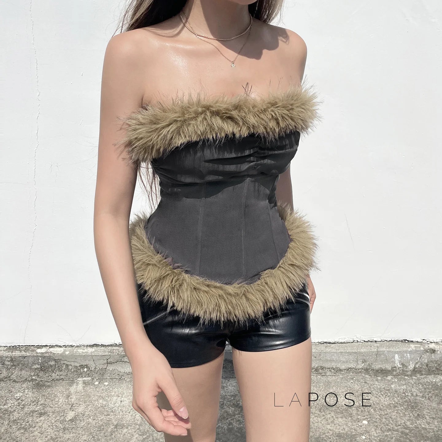 Montserrat Faux Fur Halter Top