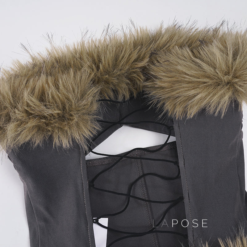 Montserrat Faux Fur Halter Top
