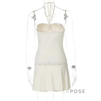 Mulan Lace Halter Mini Dress