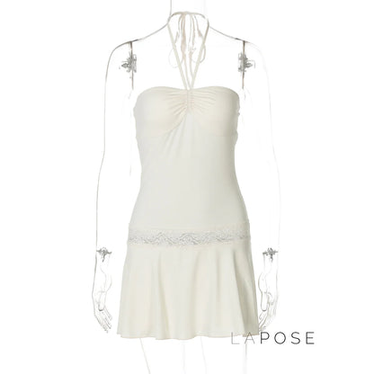Mulan Lace Halter Mini Dress