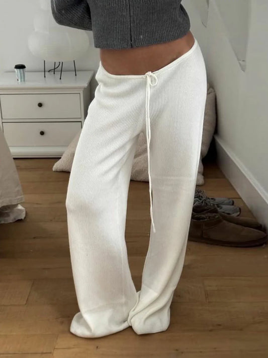 Mumtaz Ribbed Wide-Leg Knit Pants