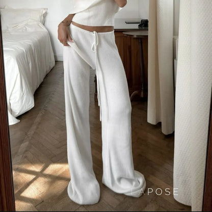 Mumtaz Ribbed Wide-Leg Knit Pants