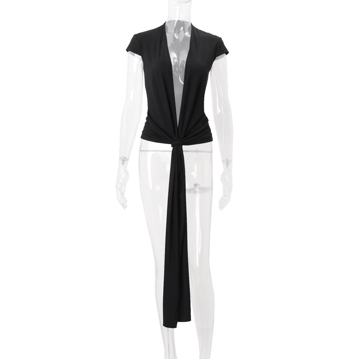 Myra Plunging Tie-Front Top