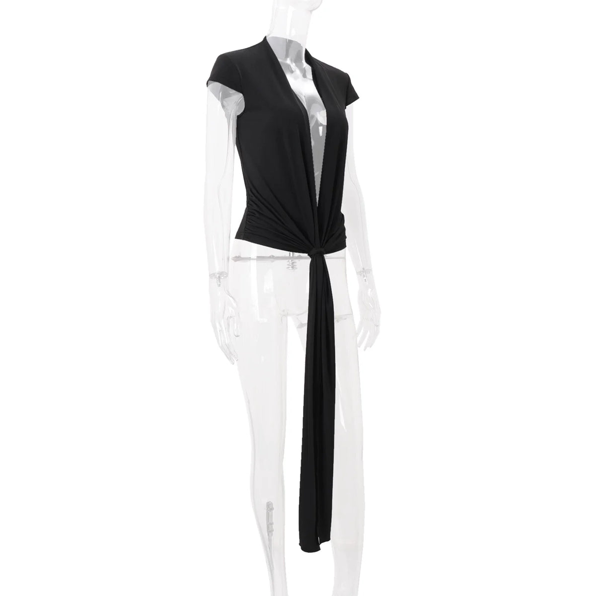 Myra Plunging Tie-Front Top