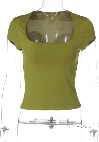 Nasra Flutter Sleeve Crop Top