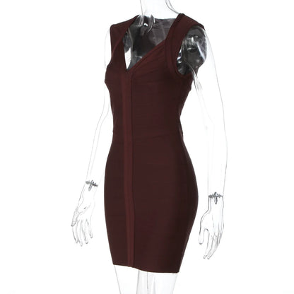 Nayah V-Neck Bandage Mini Dress