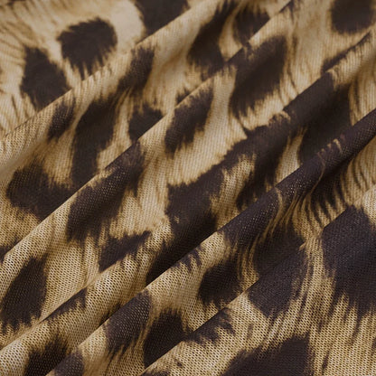Nicole Leopard Print Ruched Mini Dress