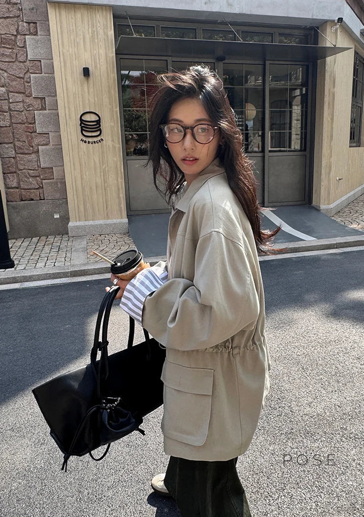 Nilah Cinched Utility Trench Coat