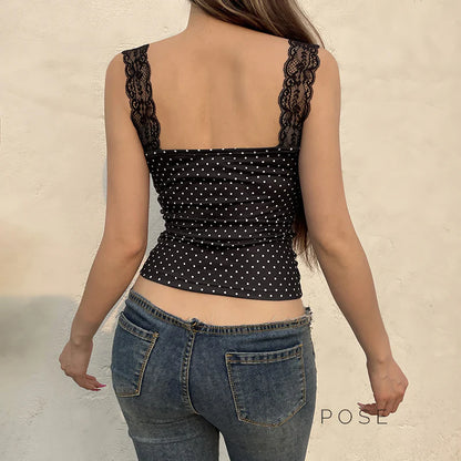 Niya Polka Dot Lace Camisole