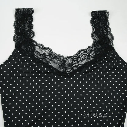 Niya Polka Dot Lace Camisole