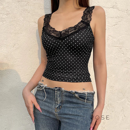Niya Polka Dot Lace Camisole