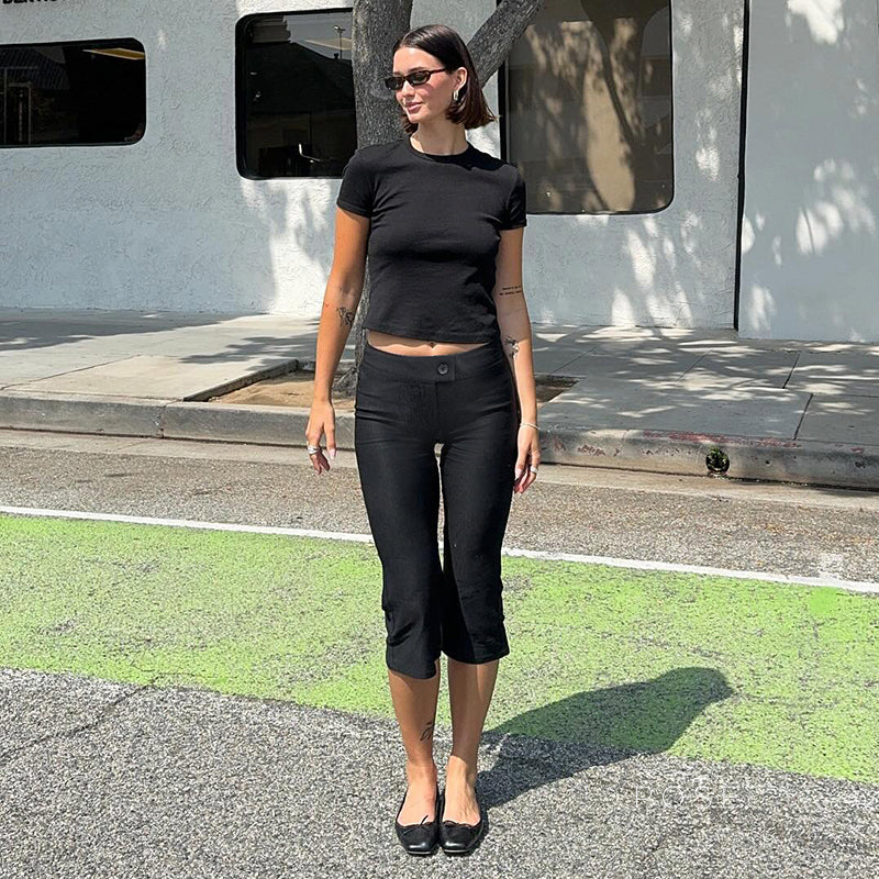 Novalynn Slit Hem Midi Pants