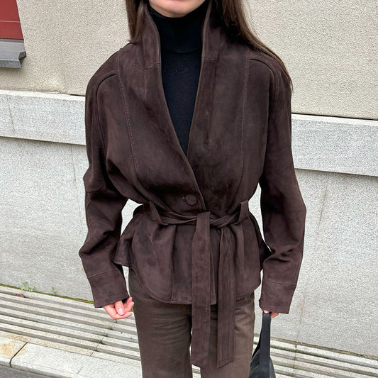 Novella Suede Belted Jacket